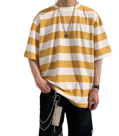 T Shirt Rayé Mode Coréenne | MJ FRANKO