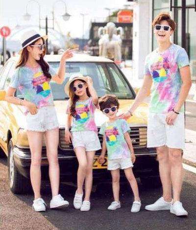 T Shirt Assorti Famille Multicolore | MJ FRANKO