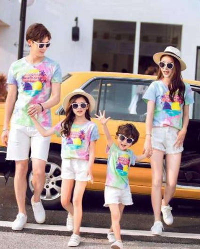 T Shirt Assorti Famille Multicolore | MJ FRANKO