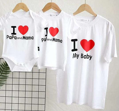 T Shirt Famille Assorti J'Aime Ma Famille | MJ FRANKO
