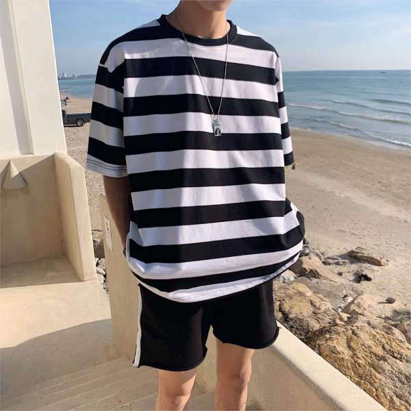 T Shirt Rayé Mode Coréenne | MJ FRANKO