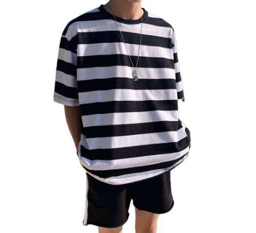 T Shirt Rayé Mode Coréenne | MJ FRANKO