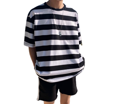 T Shirt Rayé Mode Coréenne | MJ FRANKO