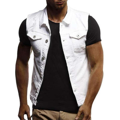 Gilet Sans Manche Jean Homme | MJ FRANKO