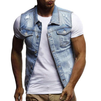 Gilet Sans Manche Jean Homme | MJ FRANKO