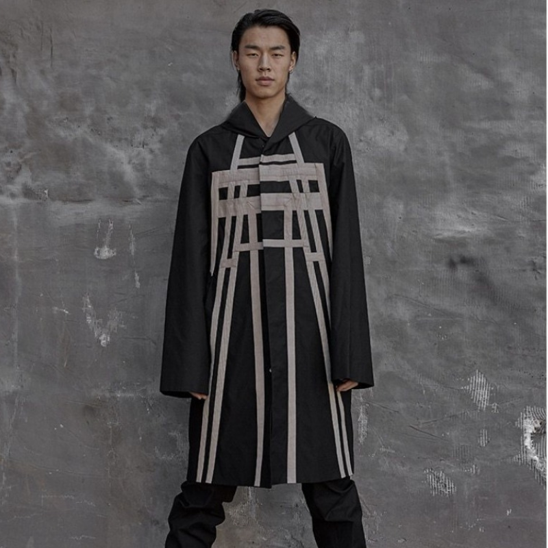 Veste Longue Avec Bandes Homme