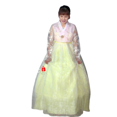 Hanbok Femme à Dentelle Jaune | MJ FRANKO