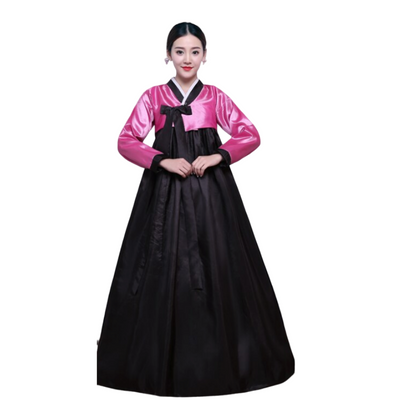 Hanbok Femme Noir Rose | MJ FRANKO