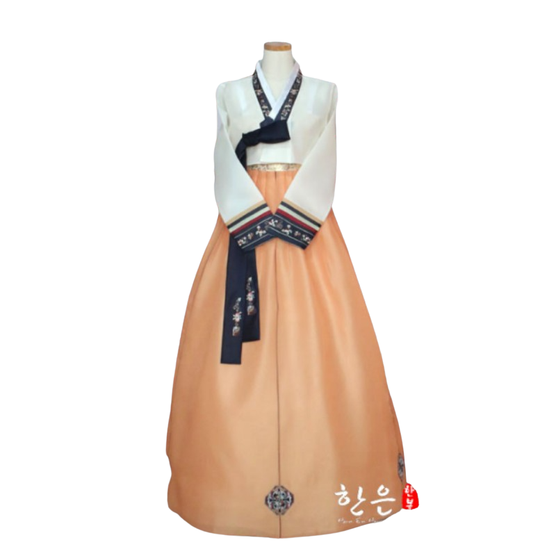 Hanbok Femme Blanc Orange | MJ FRANKO