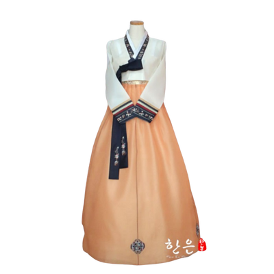 Hanbok Femme Blanc Orange | MJ FRANKO