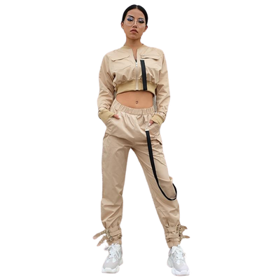 Ensemble Veste Court et Pantalon Cargo Streetwear Femme | MJ FRANKO