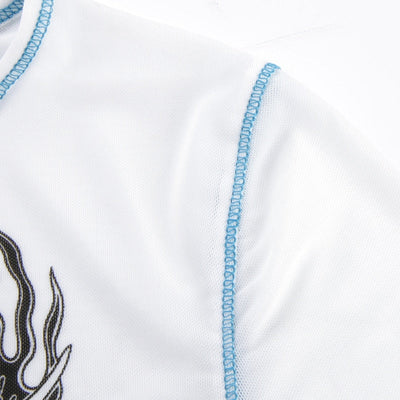 T Shirt Blanc Court Dragon