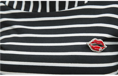 T Shirt Rayé Noir et Blanc Femme | MJ FRANKO