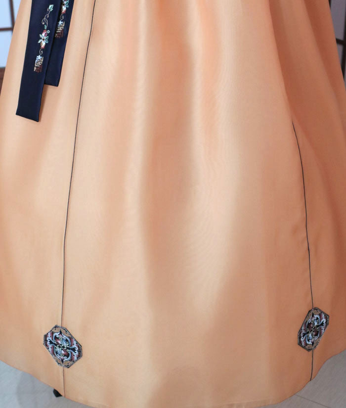 Hanbok Femme Blanc Orange | MJ FRANKO