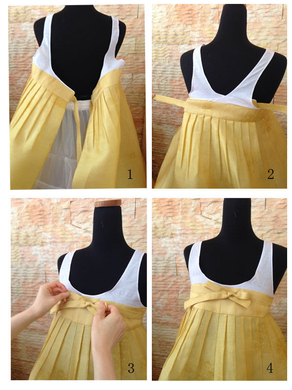 Hanbok Femme Blanc Orange | MJ FRANKO