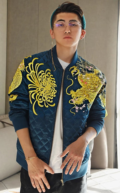 Veste Dragon Brodé Or | MJ FRANKO