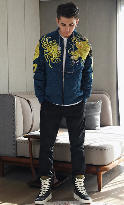 Veste Dragon Brodé Or | MJ FRANKO