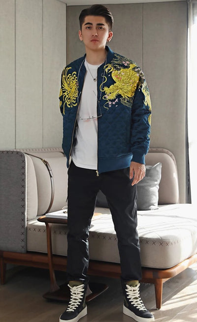 Veste Dragon Brodé Or | MJ FRANKO
