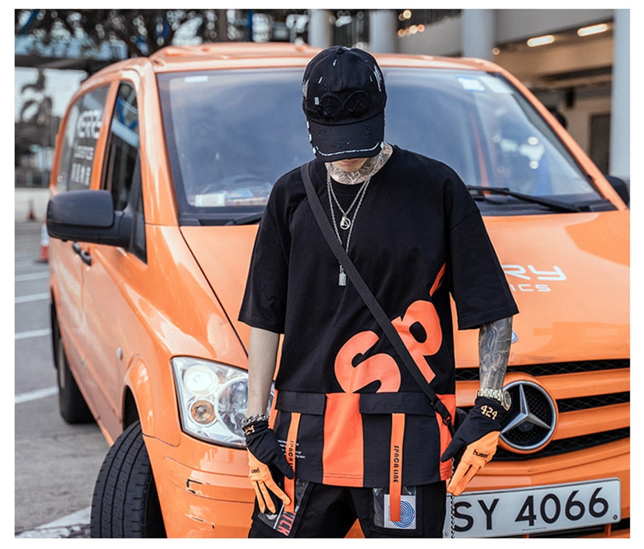 T Shirt Streetwear Avec Poches Homme