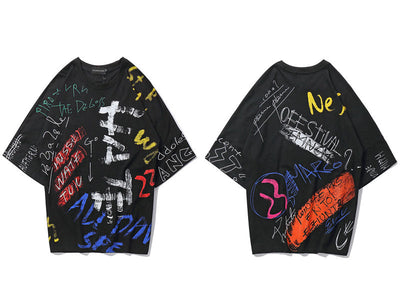 T Shirt Streetwear Graffiti Homme