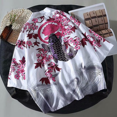 Veste Kimono Flamant Rose | MJ FRANKO