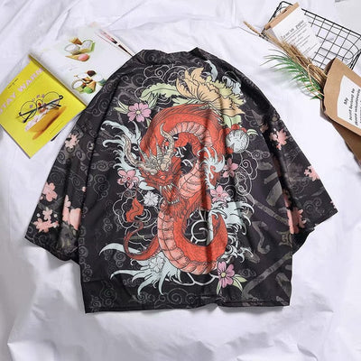 Veste Kimono Flamant Rose | MJ FRANKO