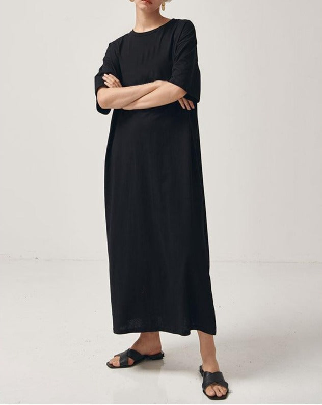T Shirt Robe Longue Femme Manche Courte | MJ FRANKO