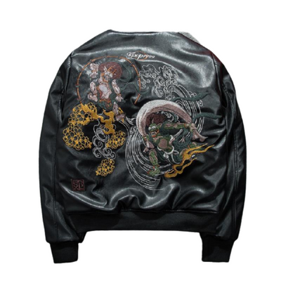 Veste Bomber Simili Cuir Japonais