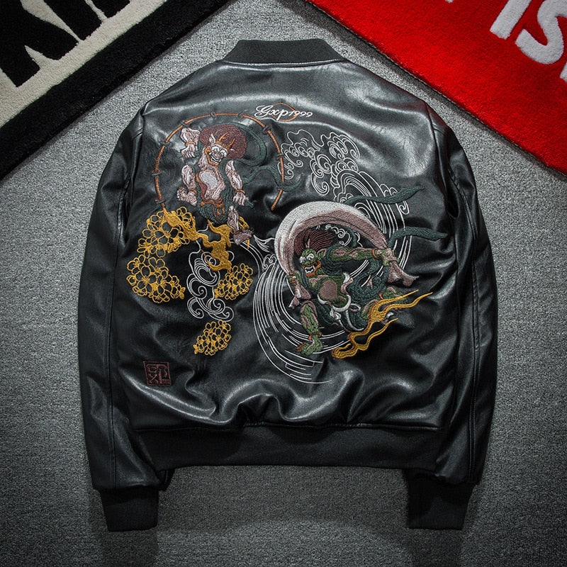 Veste Bomber Simili Cuir Japonais