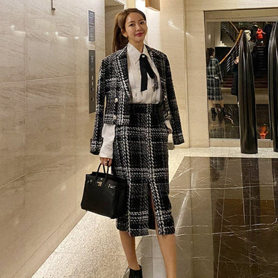 Ensemble veste et Jupe à Carreaux