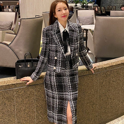 Ensemble veste et Jupe à Carreaux