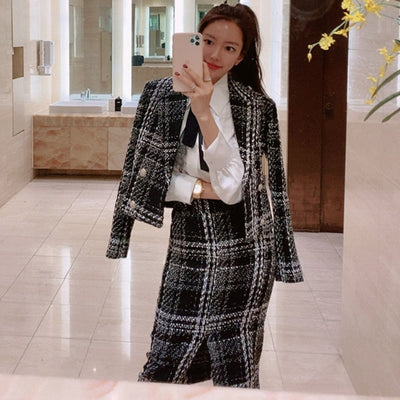 Ensemble veste et Jupe à Carreaux