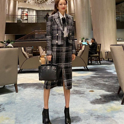 Ensemble veste et Jupe à Carreaux