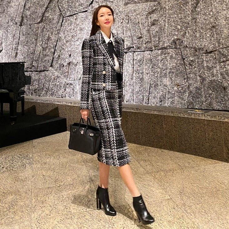 Ensemble veste et Jupe à Carreaux