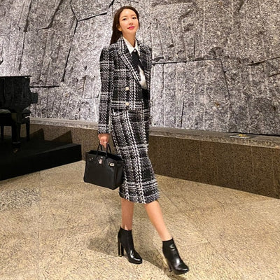 Ensemble veste et Jupe à Carreaux