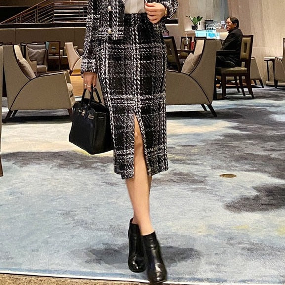 Ensemble veste et Jupe à Carreaux