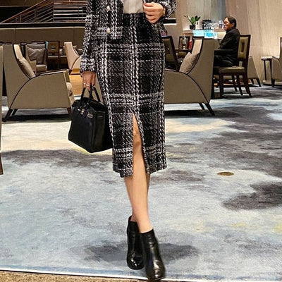 Ensemble veste et Jupe à Carreaux