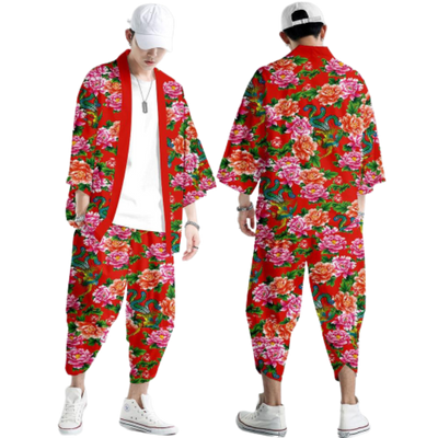 Veste Kimono et Pantalon Fleurs | MJ FRANKO