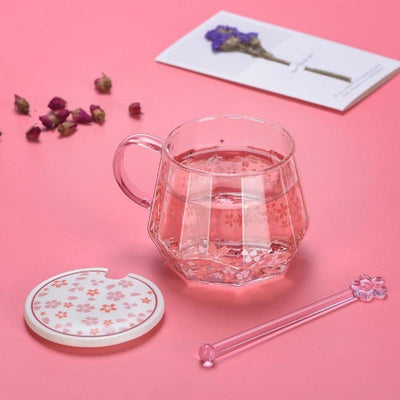Tasse en Verre Avec Couvercle Sakura | MJ FRANKO