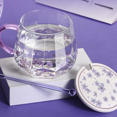 Tasse en Verre Avec Couvercle Sakura | MJ FRANKO