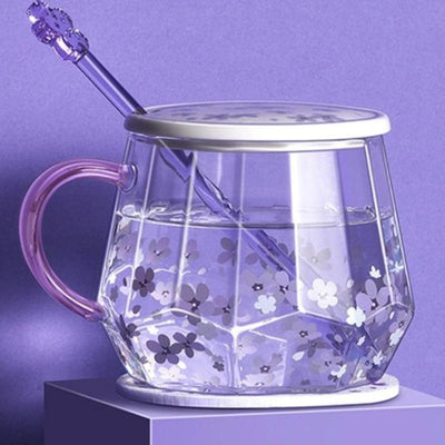 Tasse en Verre Avec Couvercle Sakura | MJ FRANKO