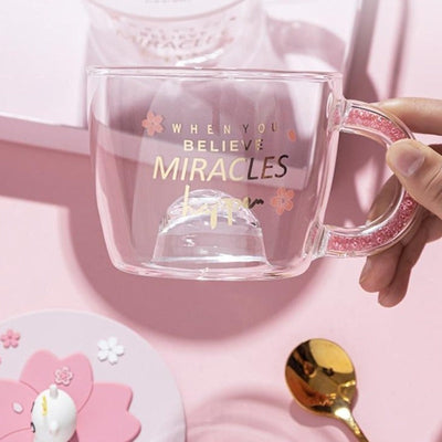 Tasse en Verre Kawaii Sakura | MJ FRANKO