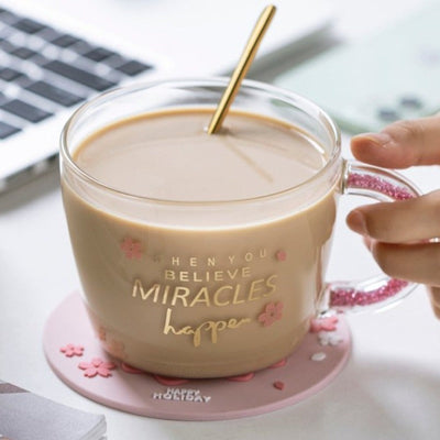 Tasse en Verre Kawaii Sakura | MJ FRANKO