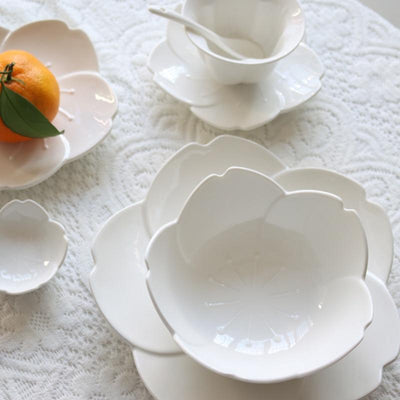 Vaisselle Forme Fleur de Cerisier Blanc