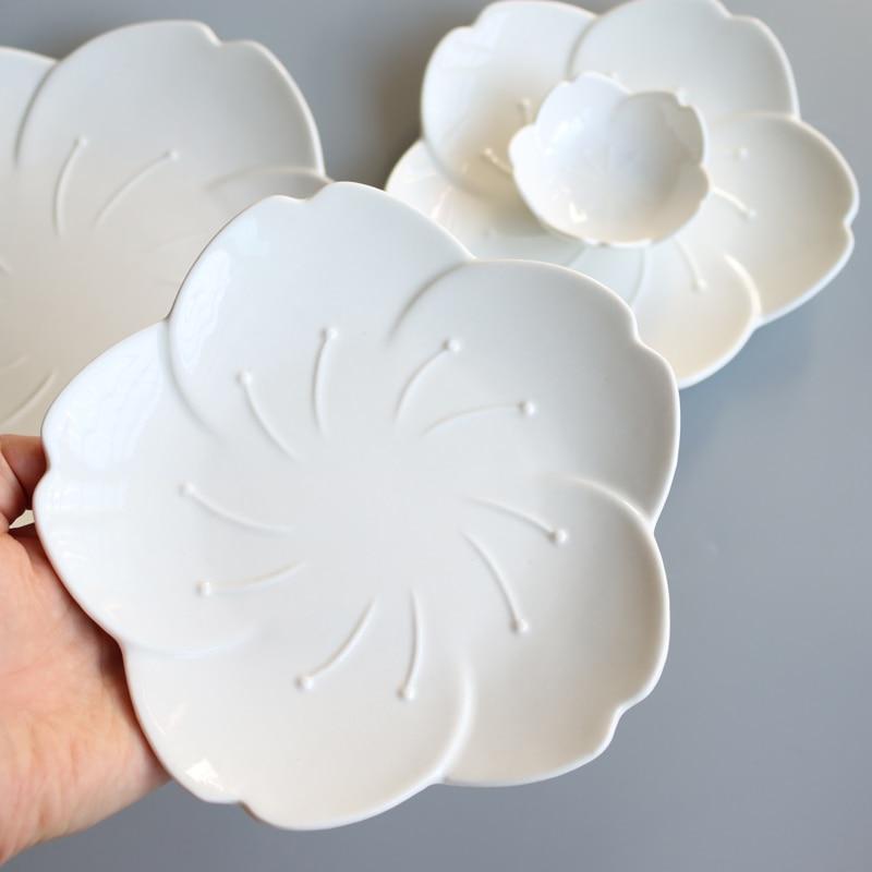 Vaisselle Forme Fleur de Cerisier Blanc