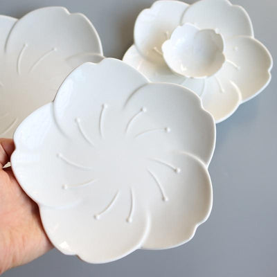 Vaisselle Forme Fleur de Cerisier Blanc