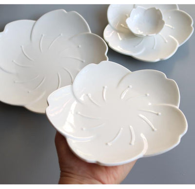 Vaisselle Forme Fleur de Cerisier Blanc