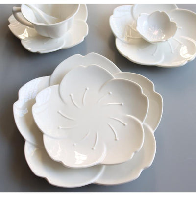 Vaisselle Forme Fleur de Cerisier Blanc